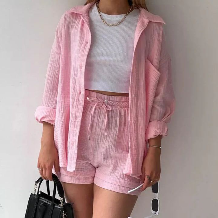 Adélie™ 2-delig katoenen shirt en shortset